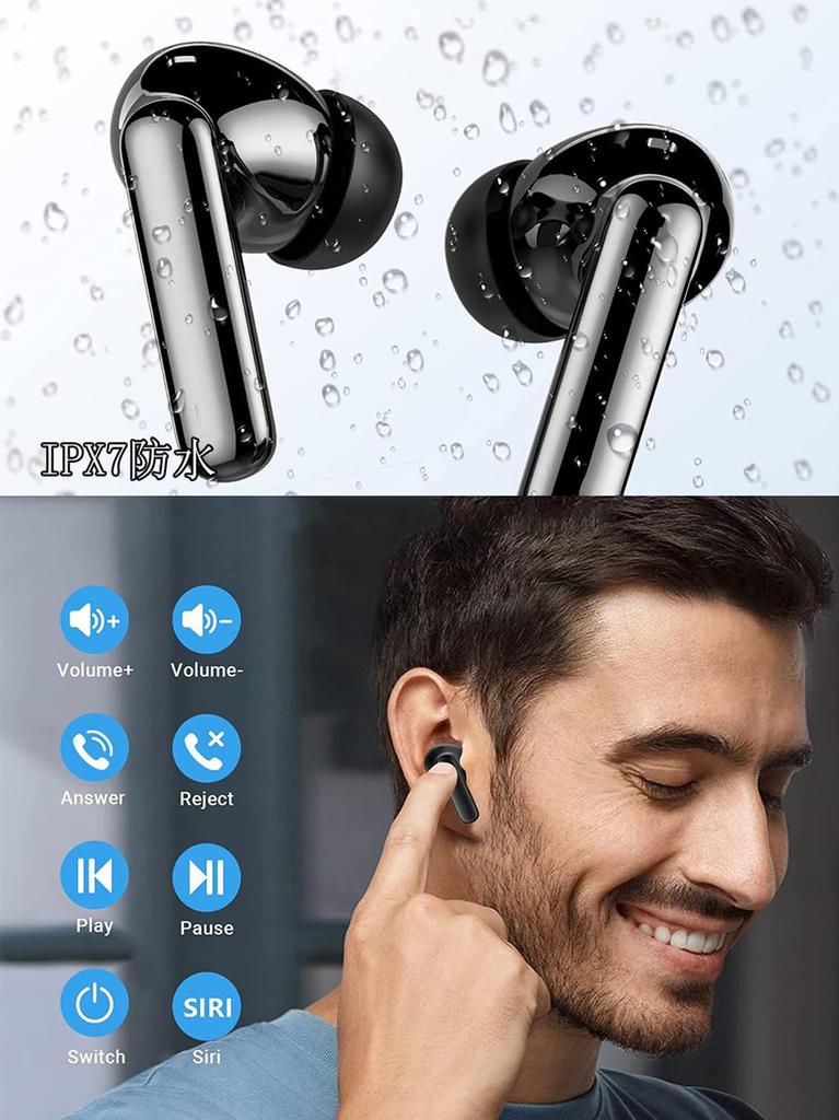 Беспроводная связь Bluetooth новейшей модели 2023 года Bluetooth оснащена мгновенным автоматическим разделением одного левого и правого наушников для конференц-связи с шумоподавлением, наушники,