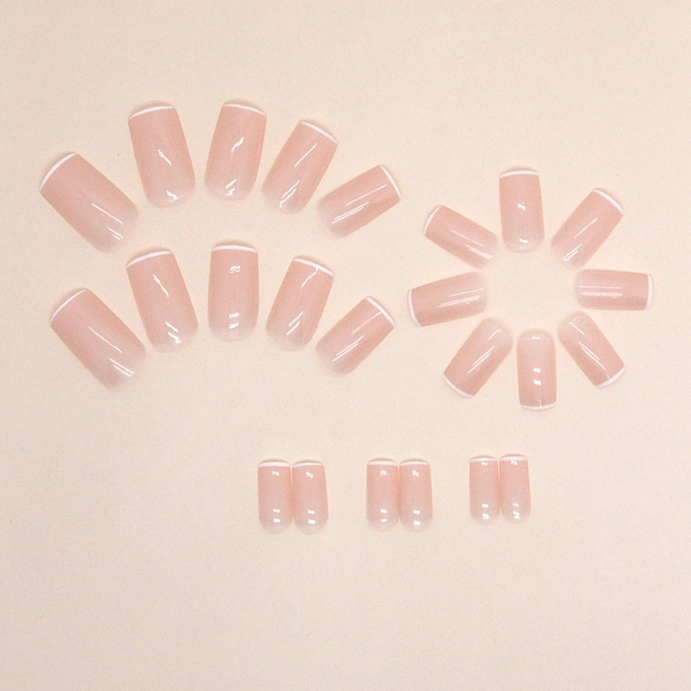 Французские цветы Поддельные Ниалы Радужные линии Нажмите на ногти Модные накладные ногти Женщины Девушки