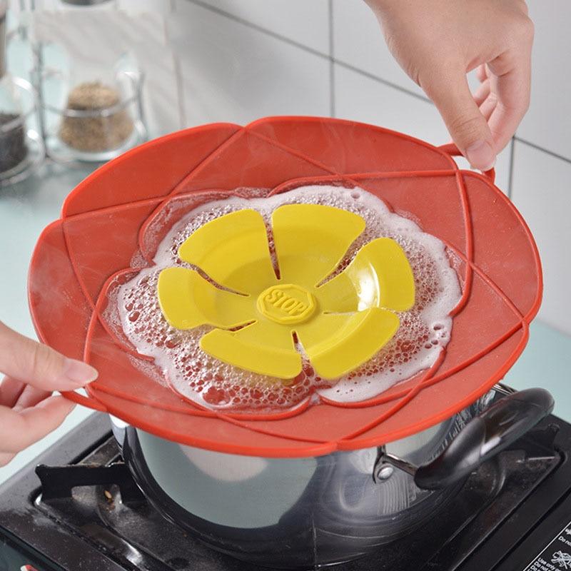 Мягкая силиконовая крышка-стоппер от брызг для кастрюли, сковороды, кухонный инструмент, цветочная посуда, силиконовая крышка-стоппер, крышка для кастрюли, кухонные аксессуары