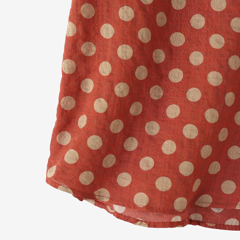 ZANZEA Женская повседневная блузка с круглым вырезом и коротким рукавом в горошек