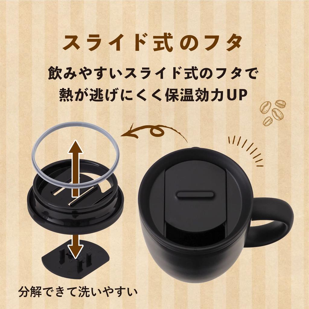 Кружка из нержавеющей стали Atlas 260 мл Черная с крышкой Вакуумная изоляция Дом Работа Термо/Холод ASMC-260BK