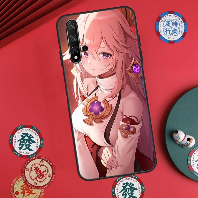 Чехол Genshin Impact Яэ Мико для Huawei Nova Y73 Y72 Y90 Y70 Y60 Y91 Y61 12s 12i 11i 8i 9 10 SE P40 Lite P60 P30 Pro