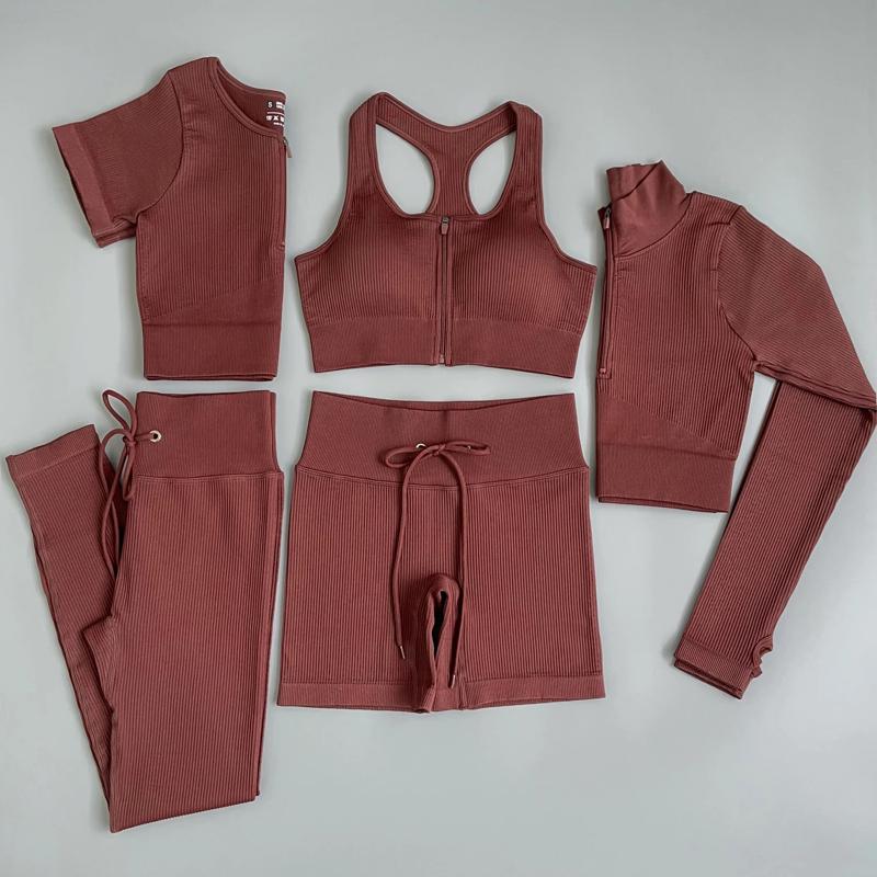 Women's Tracksuit Seamless Yoga Set Workout Sportswear Gym Clothing Fitness Sports Suits