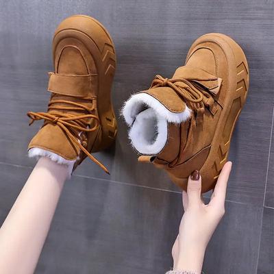 Женская обувь на шнуровке Женские зимние ботинки коричневые на высокой платформе рабочие со шнурками байкерские большого размера теплые готические стильные New Rock