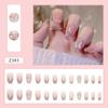 24Pcs Frosted Smoky Black Ripple Fake Nails Full Coverage Removable Press On Nails Finished Nail Stickers