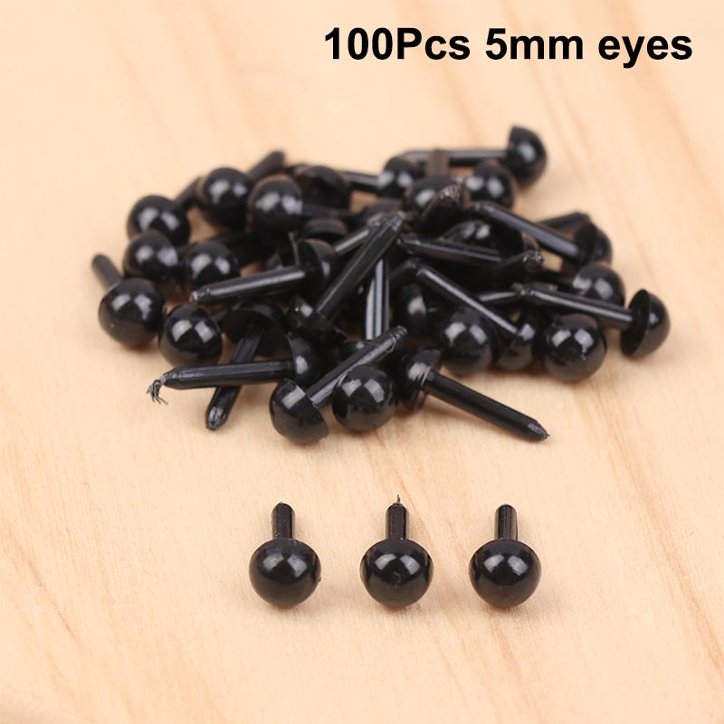 100 шт. Пластиковые мини-черные глаза и носы для плюшевых животных, аксессуары для кукол, сделай сам, мягкая игрушка для собак, детали декора