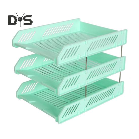 3 Tier Stackable Letter Tray Desk Paper Organizer Plastic File Document Storage Rack for Home Office School