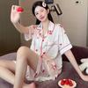 Повседневная пижама женская летняя тонкая женская домашняя кофточка с лацканами для девочек комплект из двух предметов модная пижама женская домашняя одежда