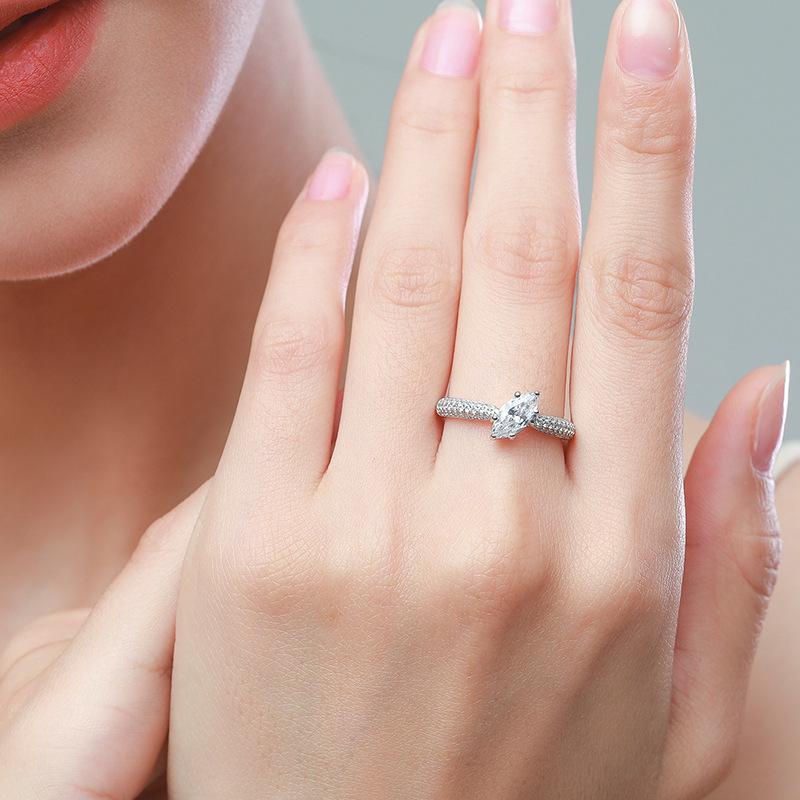 Tancise Classic стерлингового серебра 925 пробы кольцо с цирконом женские ювелирные изделия свадебное обещание вечерние подарок