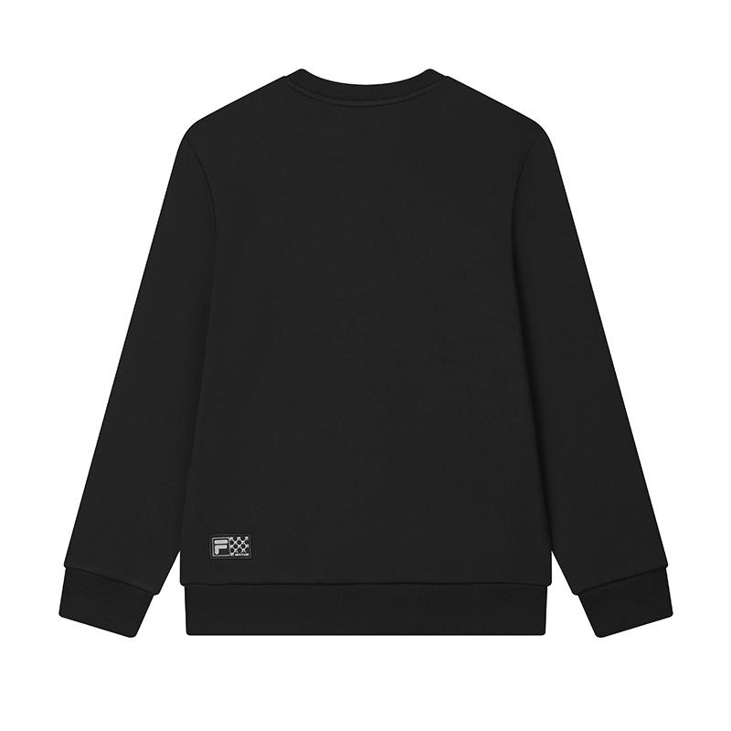 Fila Наследие Повседневный Универсальный Круглый Вырез Буквенный Пуловер С Длинным Рукавом Толстовка Мужская толстовка Черный F11M518202FBK