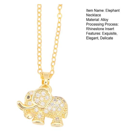 Ожерелье в виде слона для женщин, цепочка со слоном и ключицей, благоприятное украшение в виде животного для девушки