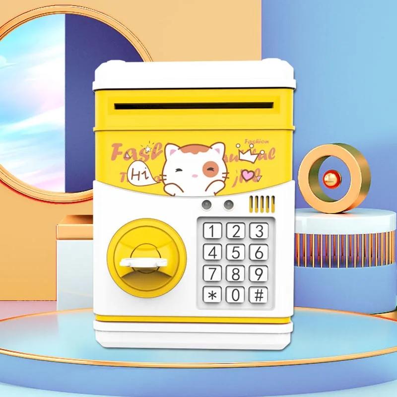 Электронная Копилка Безопасная Копилка для Мальчиков и Девочек Детская Цифровая Монета Наличные Сбережения Сейф Банкомат Подарок