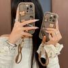 Применимый чехол для мобильного телефона iPhone16promax трехмерный медведь 15pro защитный чехол 17 противоударный 13pro ремешок 17e