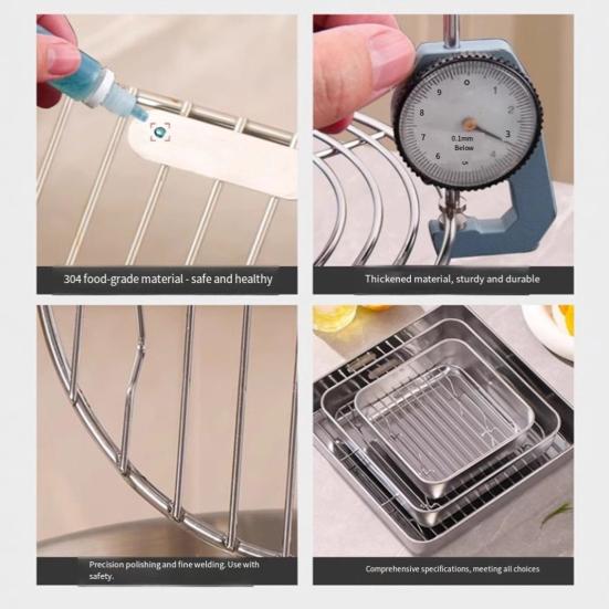 Решетка для аэрофритюрницы Решетка для гриля из нержавеющей стали Антикоррозийные многоразовые противни для аэрофритюрницы Духовка Домашние кухонные гаджеты