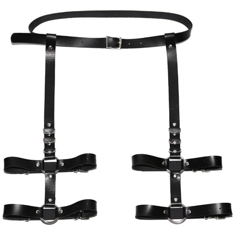 Сексуальные ремни-подвязки Harajuku ручной работы с розовым бантом, кожаные подтяжки, ремни с уплотнительным кольцом, ремень для ног