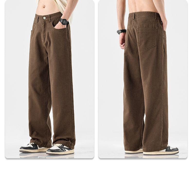 Ge Di Jie Men's Simple, Casual, Versatile, Loose and Slimming Straight leg Jeans