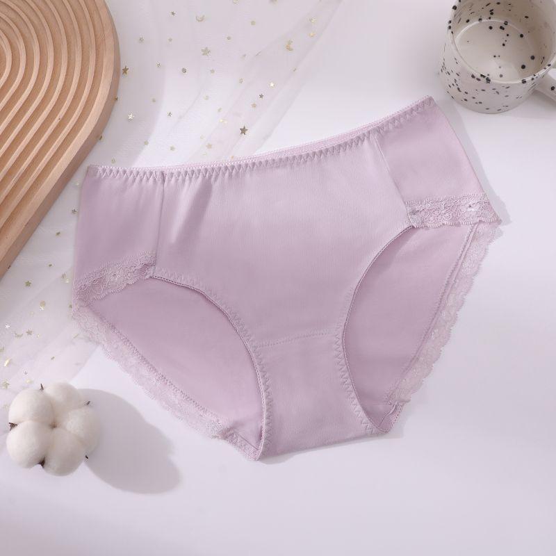 Женское хлопковое свежее простое дышащее и бесшовное удобное простое кружевное нижнее белье большого размера