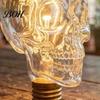 Spooky Haunted House Accessories Glass Skull Light Bulb, Halloween E27 Personalized Niche Gifts for Men Threaded Retro Decorative Bulb Gothic