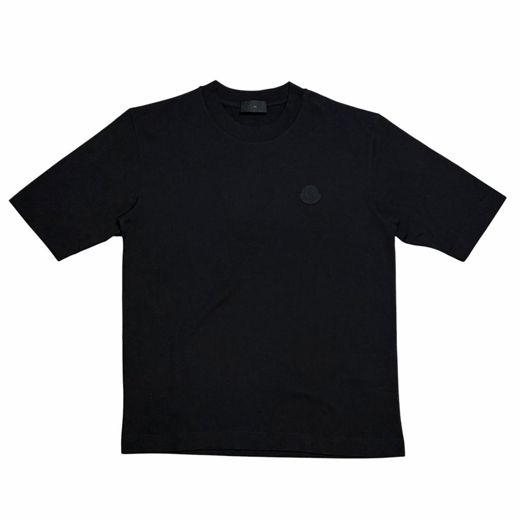 MONCLER Front Logo T-Shirt Black Women's Size S Model K10938C00005