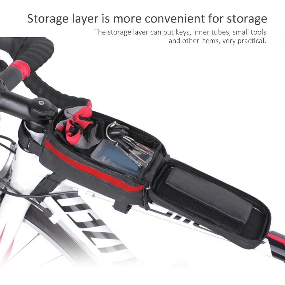 Hook and Loop Straps Bicycle Phone Bag Easy Installation Bike Frame Phone Holder  City Bike Use