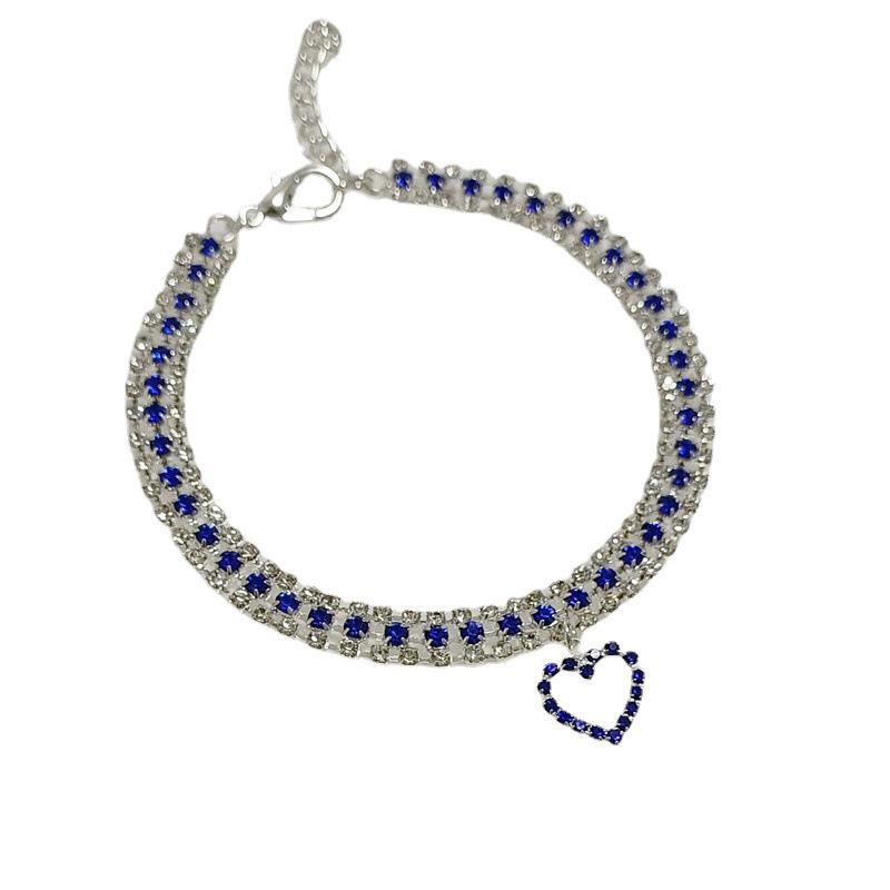 Heart Pendant Rhinestone Pet Collar for Small To Medium Dogs and Cats