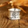 Retro Vintage Punk Ring, Engraved Dandelion Ring, Simple Fashion Plant Domineering Ring