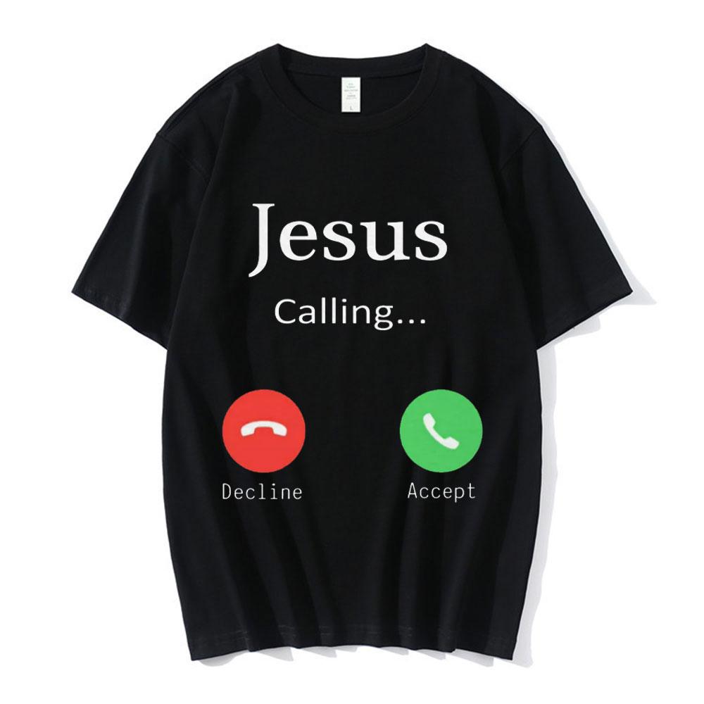 Nicolas Cage Moshi Moshi Jesus Desu T-Shirt Men Funny Meme Picolas Cage Awesome T-shirts Polyester Short Sleeve T Shirt Clothing