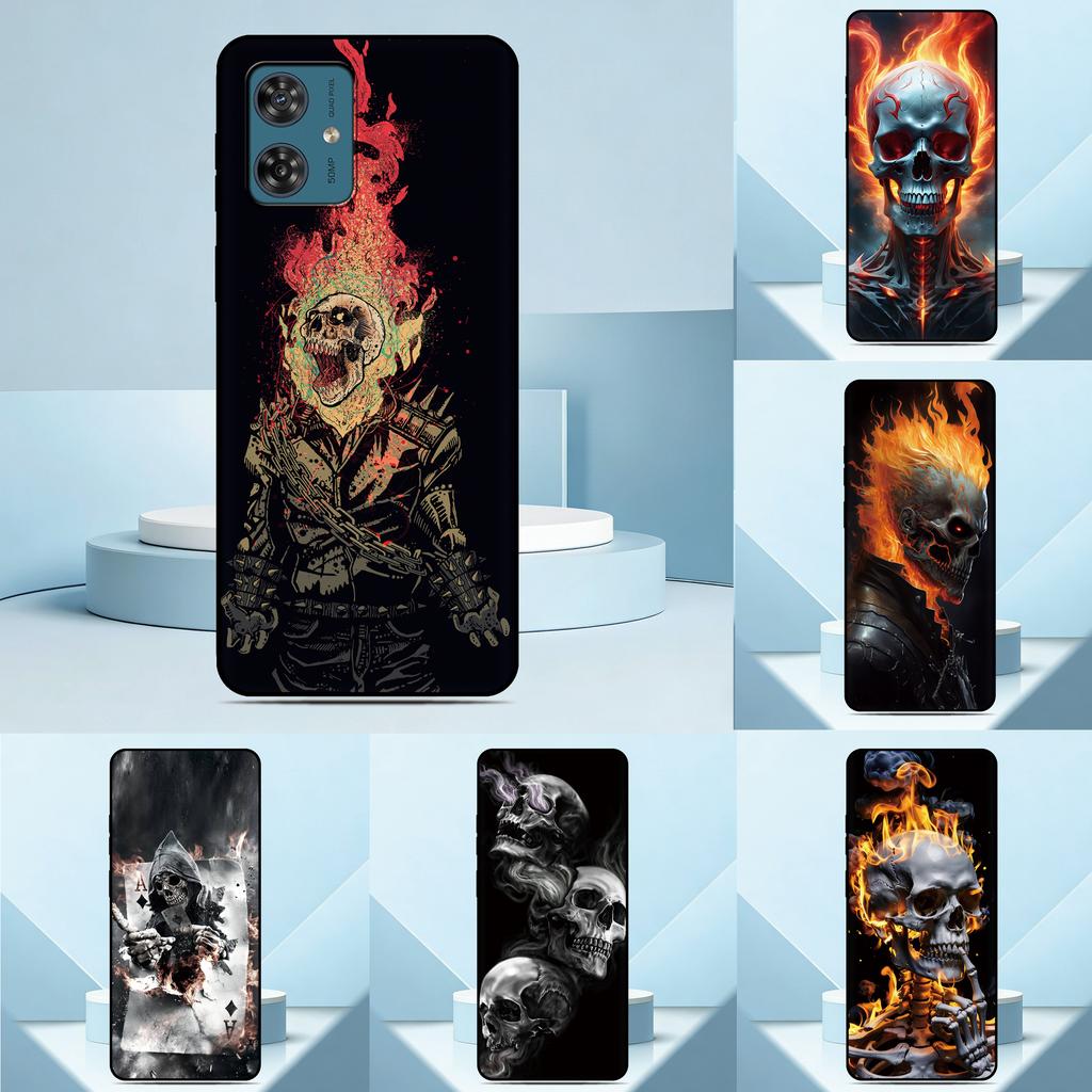 Cown Skull King Bone Phone Case For Motorola Moto G54 5G Painted Back Cover For Moto G54 Power G64 Soft Fundas Customized Photo