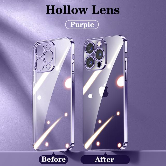 Ультратонкий прозрачный чехол с официальным покрытием для Iphone 14 13 12 11 Pro Max Mini Xs X Xr 7 8 Plus, защитное стекло для камеры Hd, Flim Cover