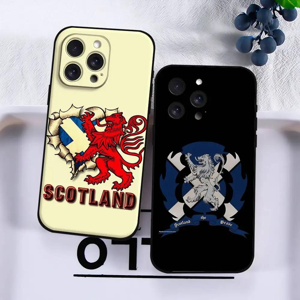 Шотландия Шотландский Флаг Чехол для Телефона Для Iphone 16 15 11 13 14 Pro Max 7 8 Plus X Xr Xs Max 12mini Черный Чехол