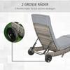 Poly Rattan Sun Lounger Garden Lounger with Cushion 5-Level Adjustable Rattan Lounger Garden Furniture Lounger S-Shape Metal Grey 207 x 70 x 70 cm