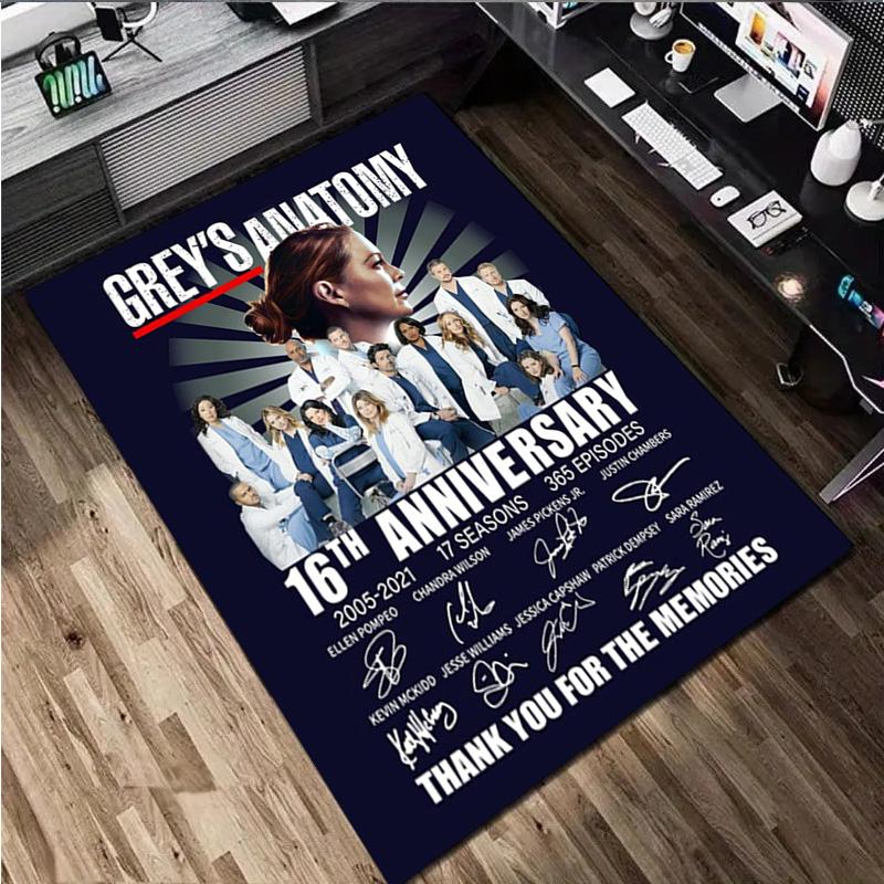 1Pc Grey's Anatomy Print Rug - home decoration Carpet For Living Room Bedroom Flooring Computer Chair Area Rug
