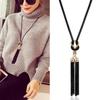 New Arrival Female Pendant Necklace Tassel Long Winter Sweater Chain Necklace Women Necklaces Black Jewelry Wholesale Gift