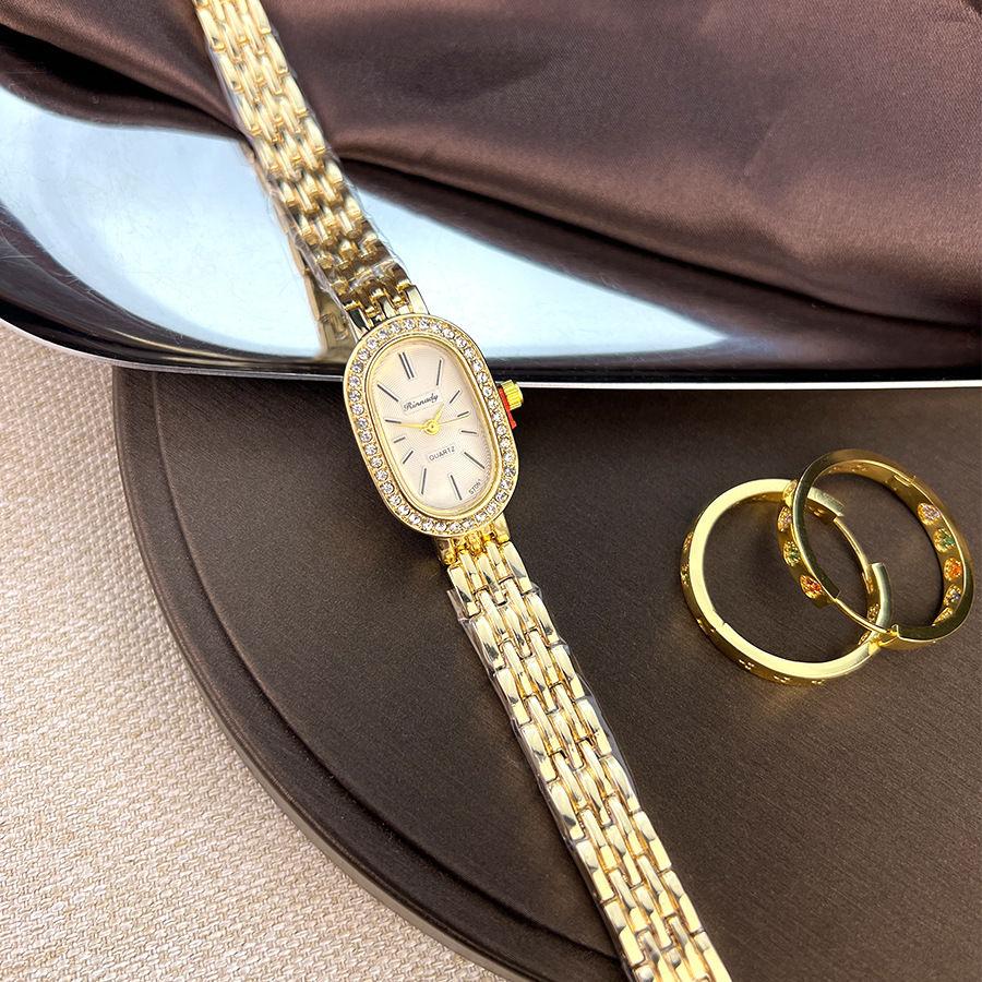 French Womens Luxury Crystal Women Bracelet Watches Fashion Diamond Ladies Quartz Watch Steel Female Party Wristwatch Elegant