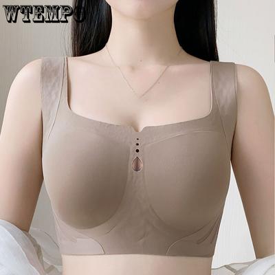Нижнее белье большого размера Женский тонкий бесшовный бюстгальтер-майка с собирающим аксессуаром для груди для предотвращения обвисания
