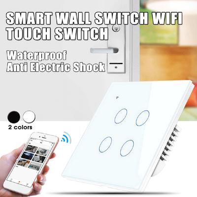 90-250 (В) Настенный выключатель Wifi Умный сенсорный выключатель Нулевая линия Управление приложением Alexa Google IFTTT Панель из закаленного стекла