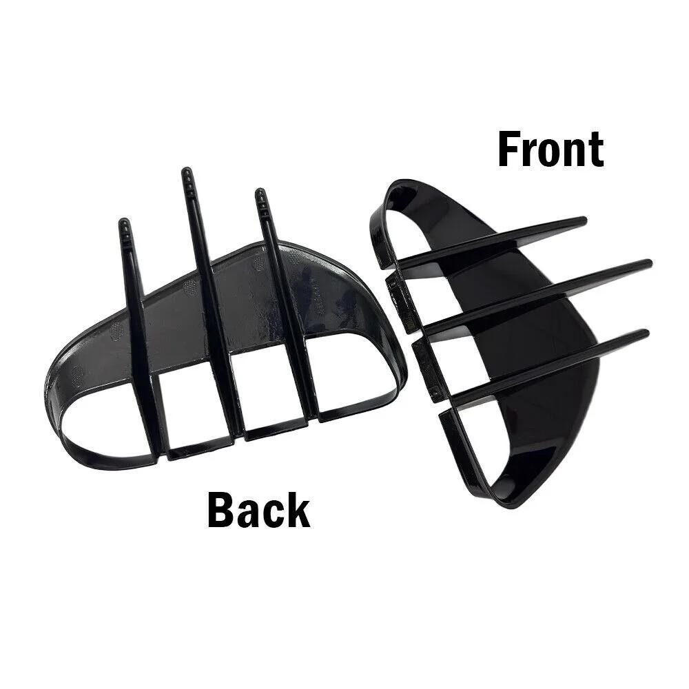For KIA Stinger 2018-2023 Car Sticker Front Bumper Side Vent Spoiler Canard Covers Carbon Fiber Look Gloss Black Accessories ABS