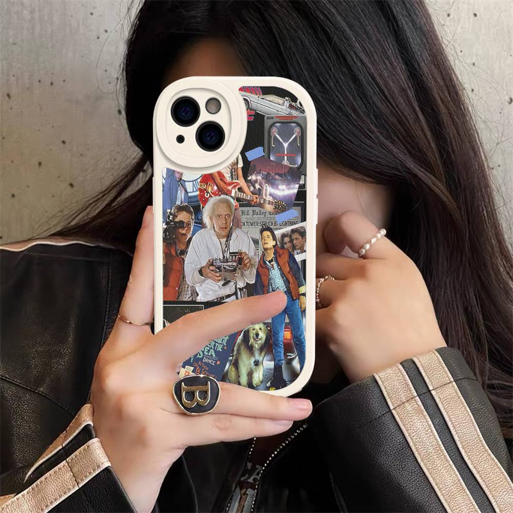Фильм B-Назад в будущее Для iPhone 16 15 14 13 12 11 Pro Max Plus Ударопрочный Кожаный Мягкий Чехол для Телефона