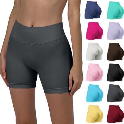 Женские повседневные шорты для йоги Peach Butt с высокой талией, для занятий фитнесом, телесного цвета, с высоким отскоком, для бега, три четверти
