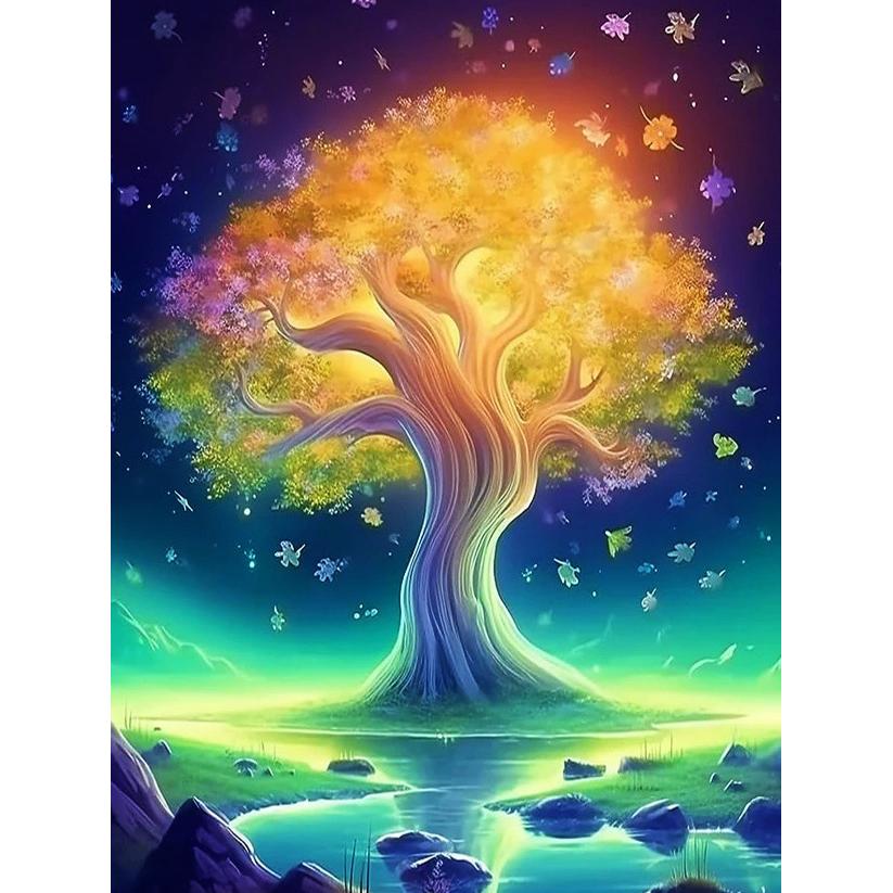 Diamond Mosaic Landscape 5d Painting Tree of Life Diy Embroidery Book Art Gift Set Home Decorative Rhinestone Pictures