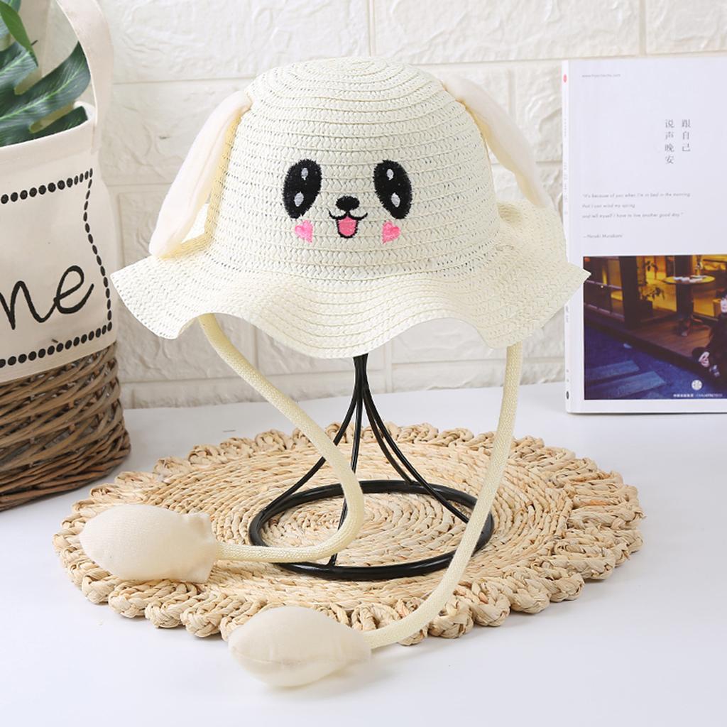 Summer Baby  Bag Sunhat With Moving Ears Children  Straw Hats Caps