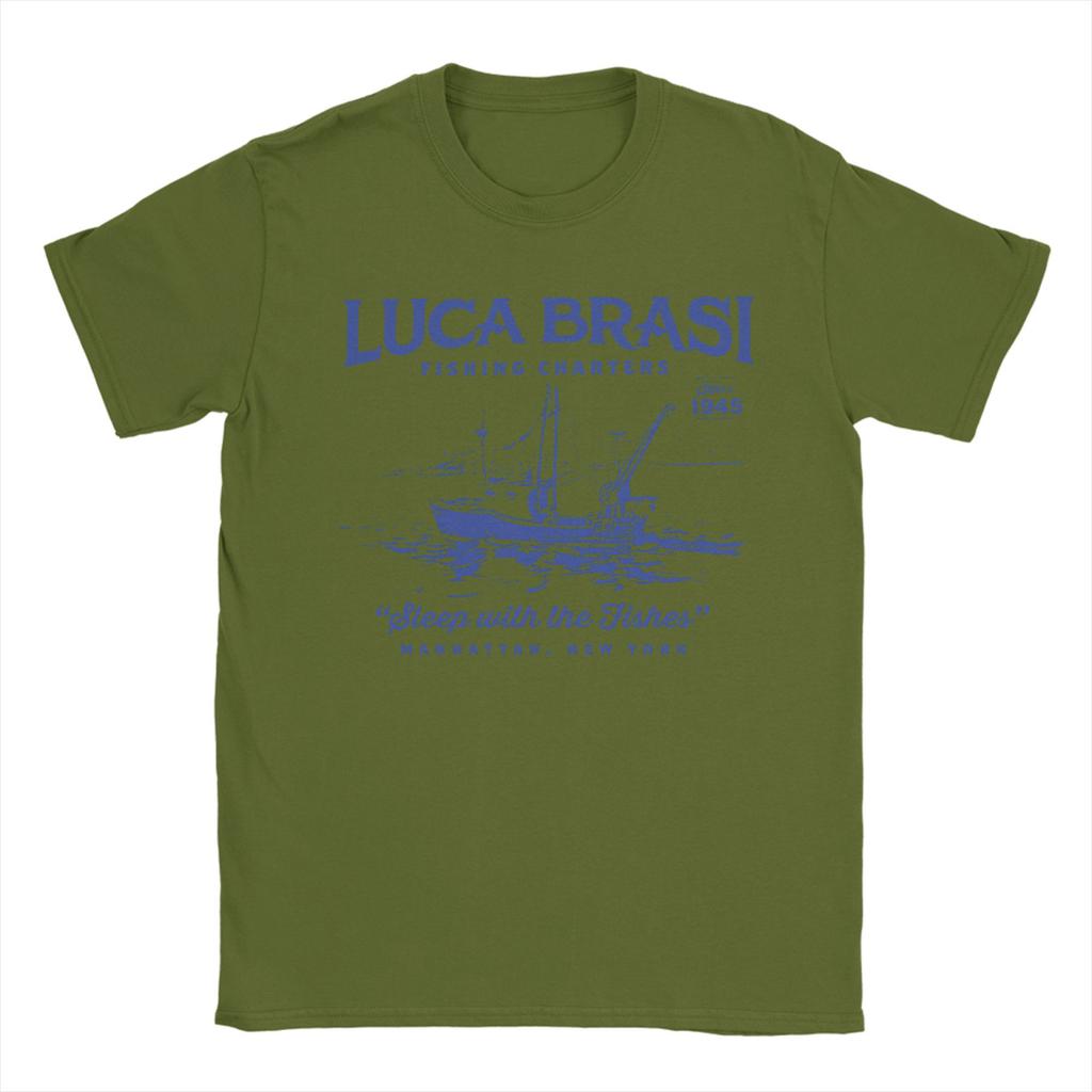 Luca Brasi Fishing Charters 100% Cotton T Shirt For Men Summer  Streetwear T-Shirts O Neck Hip Hop Tees Plus Size Pattern Tops