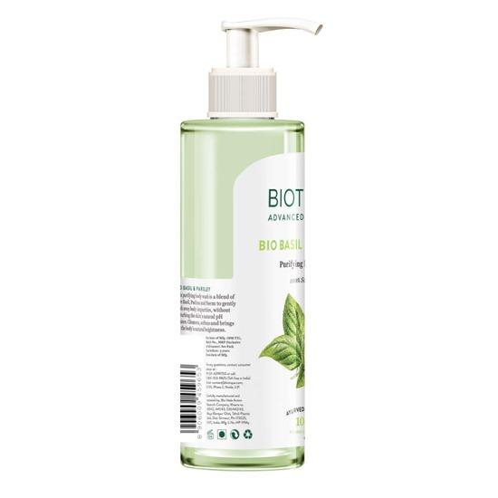 Biotique Basil & Parsley Revitalizing Body Wash | Глубоко очищает | 100% растительные экстракты | Подходит для всех типов кожи | 200 мл