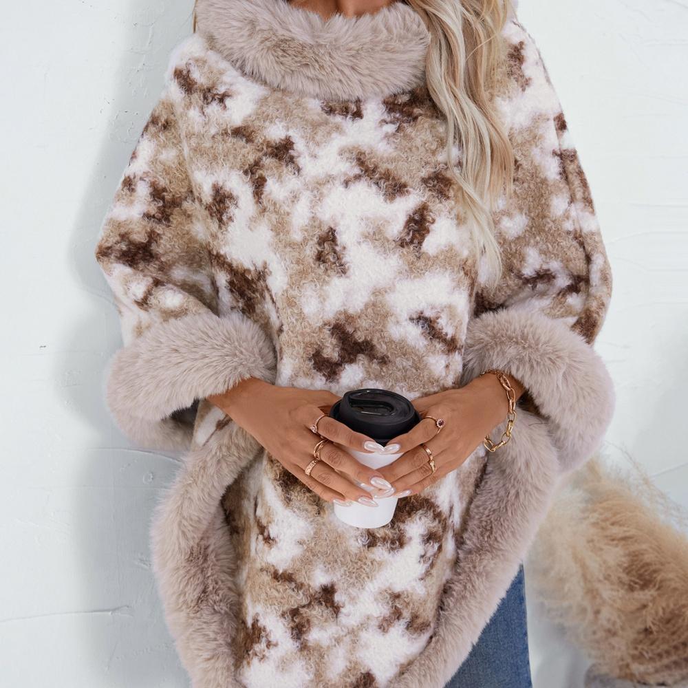 4 цвета Женское пончо из искусственного меха Треугольное Теплое Пуловер Свободное Пальто Зима Леопард Овечий Флис Бархат Толстые Мягкие Накидки