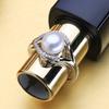 Natural Freshwater Pearl Rings Women Fashion Luxury Cubic Zirconia Adjustable Ring Jewelry
