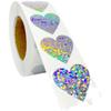 Valentine's Day Holographic Laser Self-Adhesive Sealing Stickers - 500/Roll