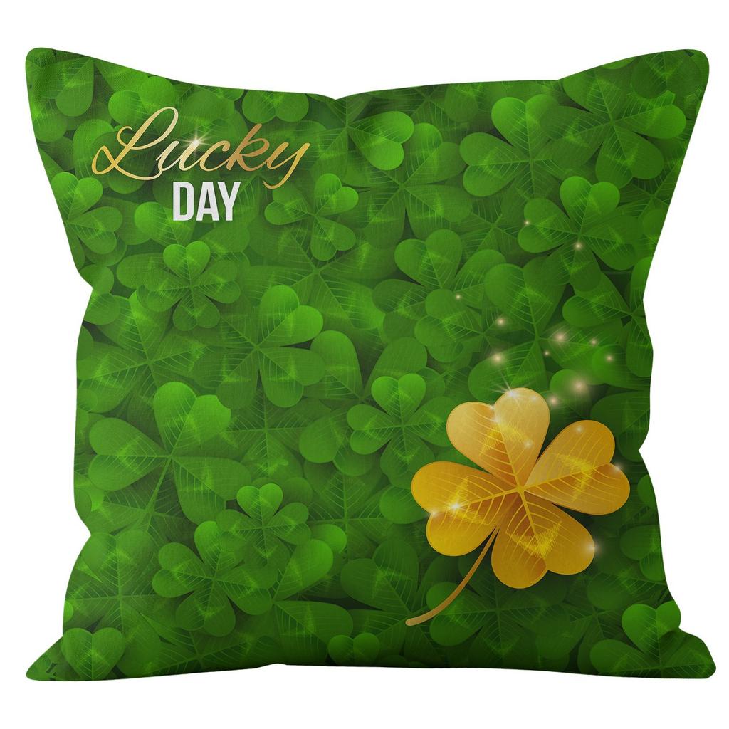 Наволочка для дома Ст. Наволочка на День святого Патрика Четырехлистный клевер Клетчатая Наволочка на диванную подушку