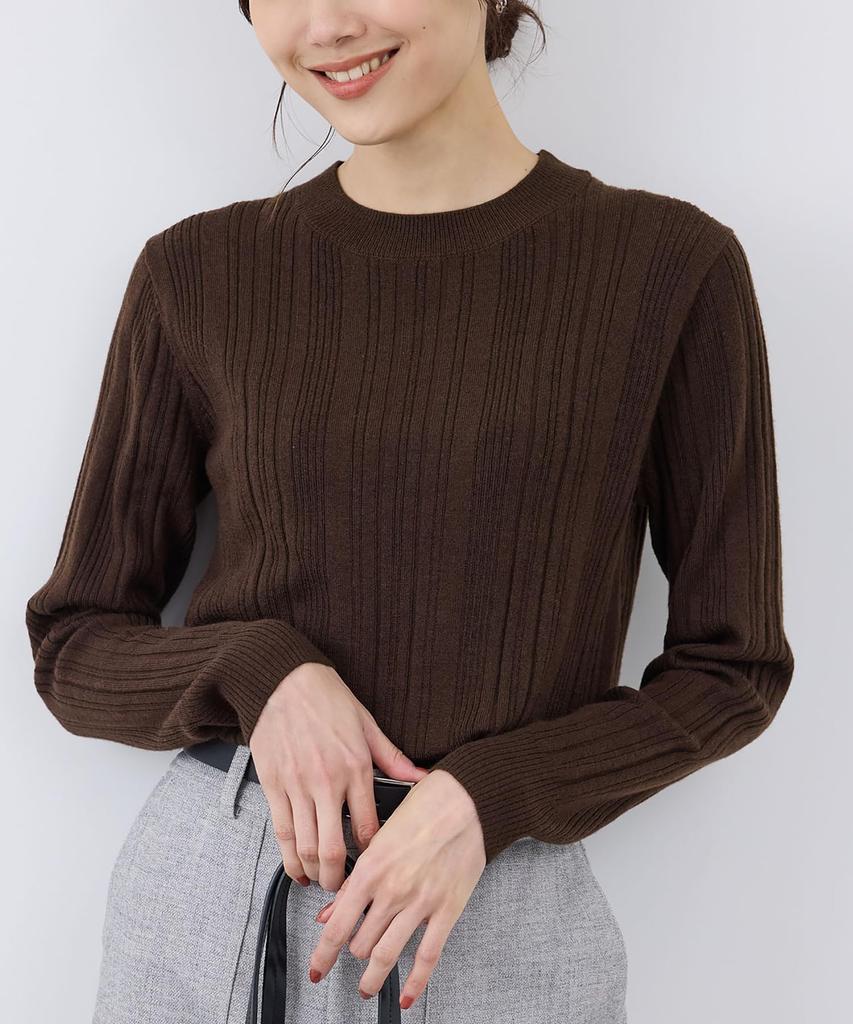 ROPE PICNIC Random Rib Knit Dark Brown Women's Pullover, GDM54180, (20)