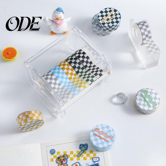 Masking Tape 1 Roll Washi Sticky Adhesive Clear Print Removable DIY Fade-resistant Scrapbooking Checkerboard Pattern Paper for Kids