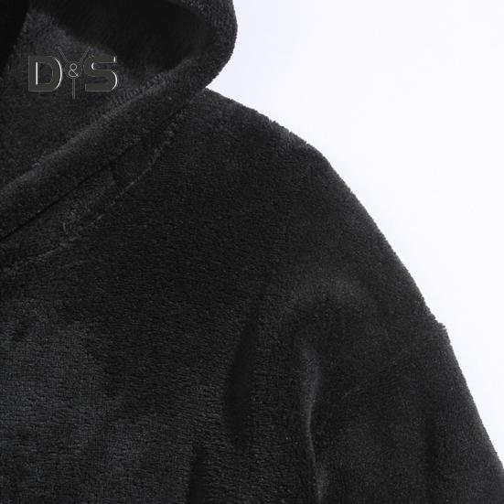 Зимняя мужская толстовка с капюшоном с декором в виде мультяшных ушей, двусторонний бархат с большим передним карманом, свободный длинный рукав, термотоп с эластичными манжетами, повседневная, на каждый день